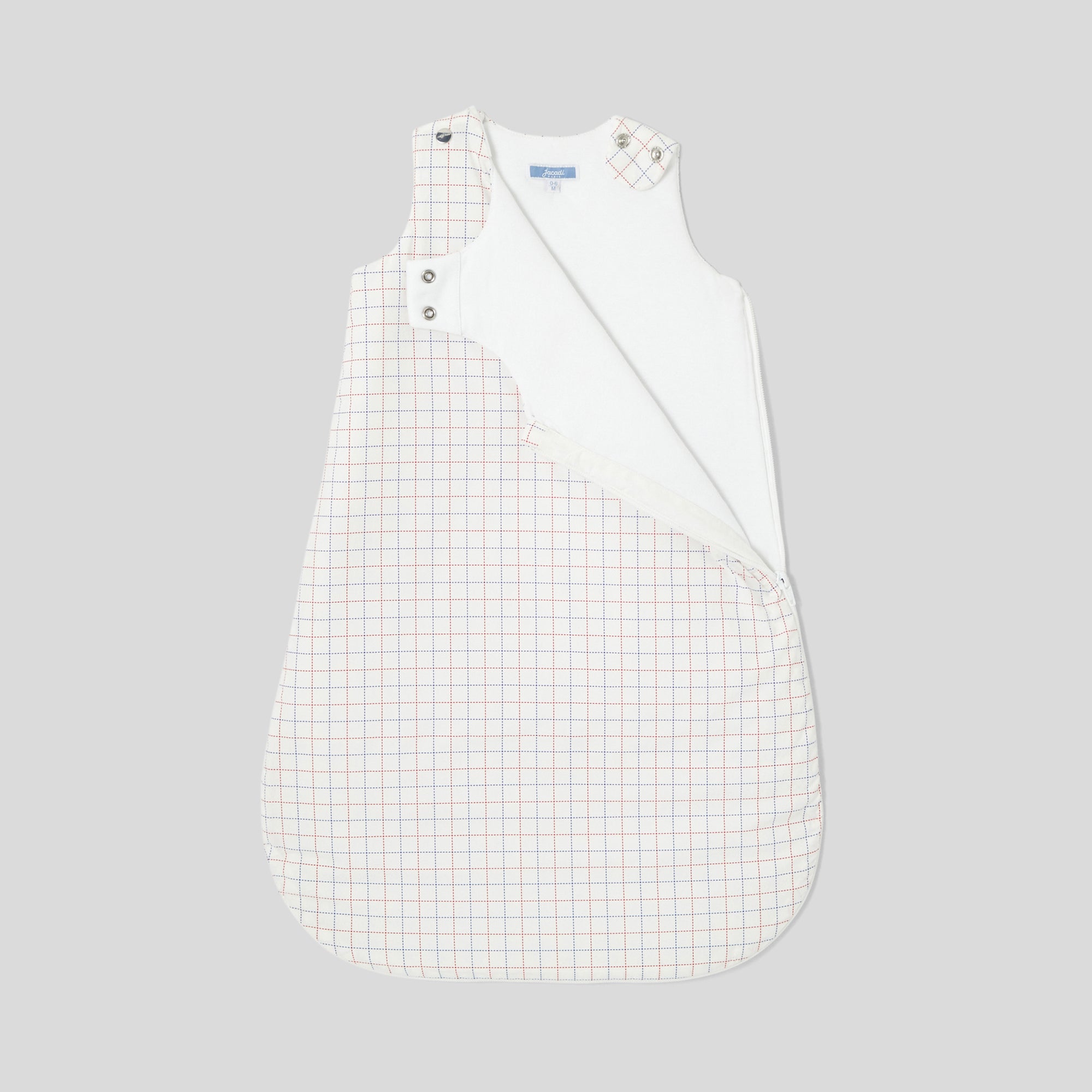 335 QTY / BLANC/MULTICO PUERICULTURE LINGE DE LIT GIGOTEUSE 0-6M CARREAUX FRENCH TOUCH