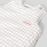 335 QTY / BLANC/MULTICO PUERICULTURE LINGE DE LIT GIGOTEUSE 0-6M CARREAUX FRENCH TOUCH