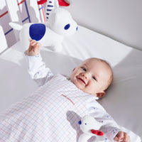 0 QTY / BLANC/MULTICO PUERICULTURE LINGE DE LIT GIGOTEUSE 6-24M  CARREAUX FRENCH TOUCH