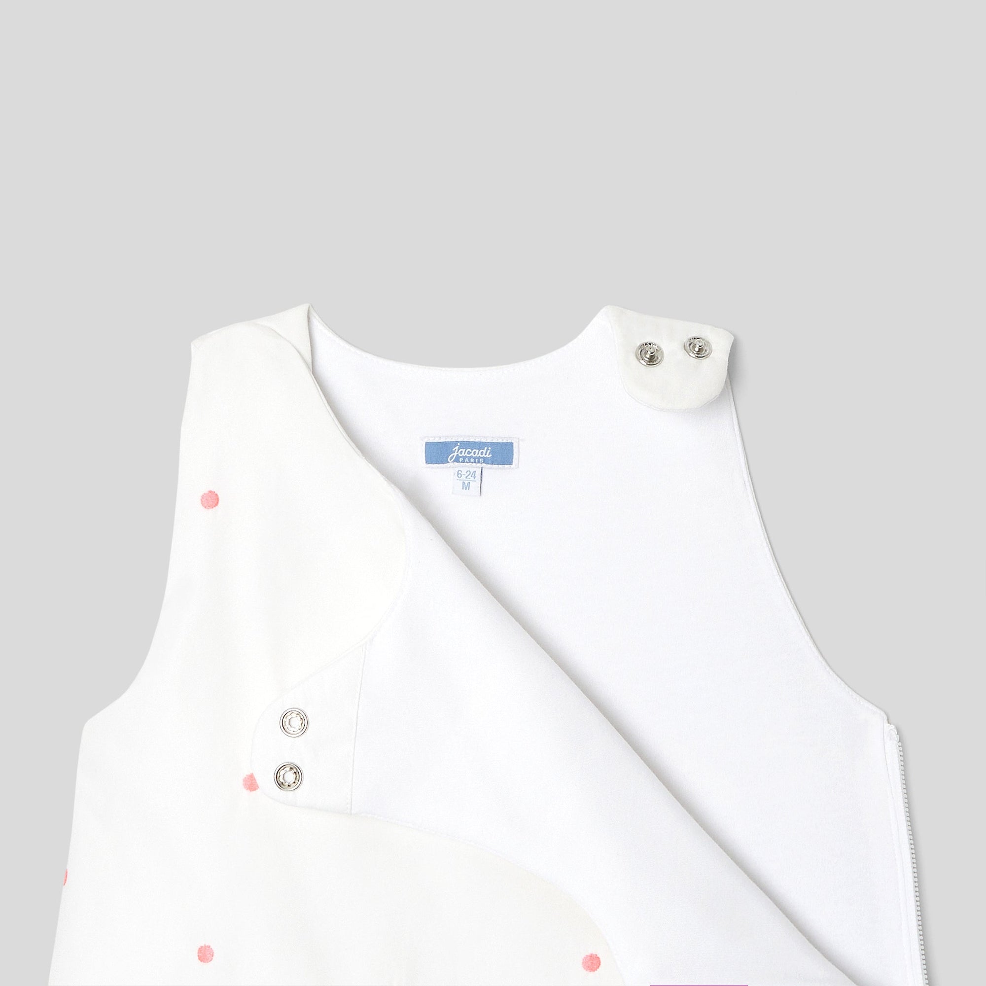 BLANC/ROSE GIGOTEUSE 6-24M BRODEE POIS