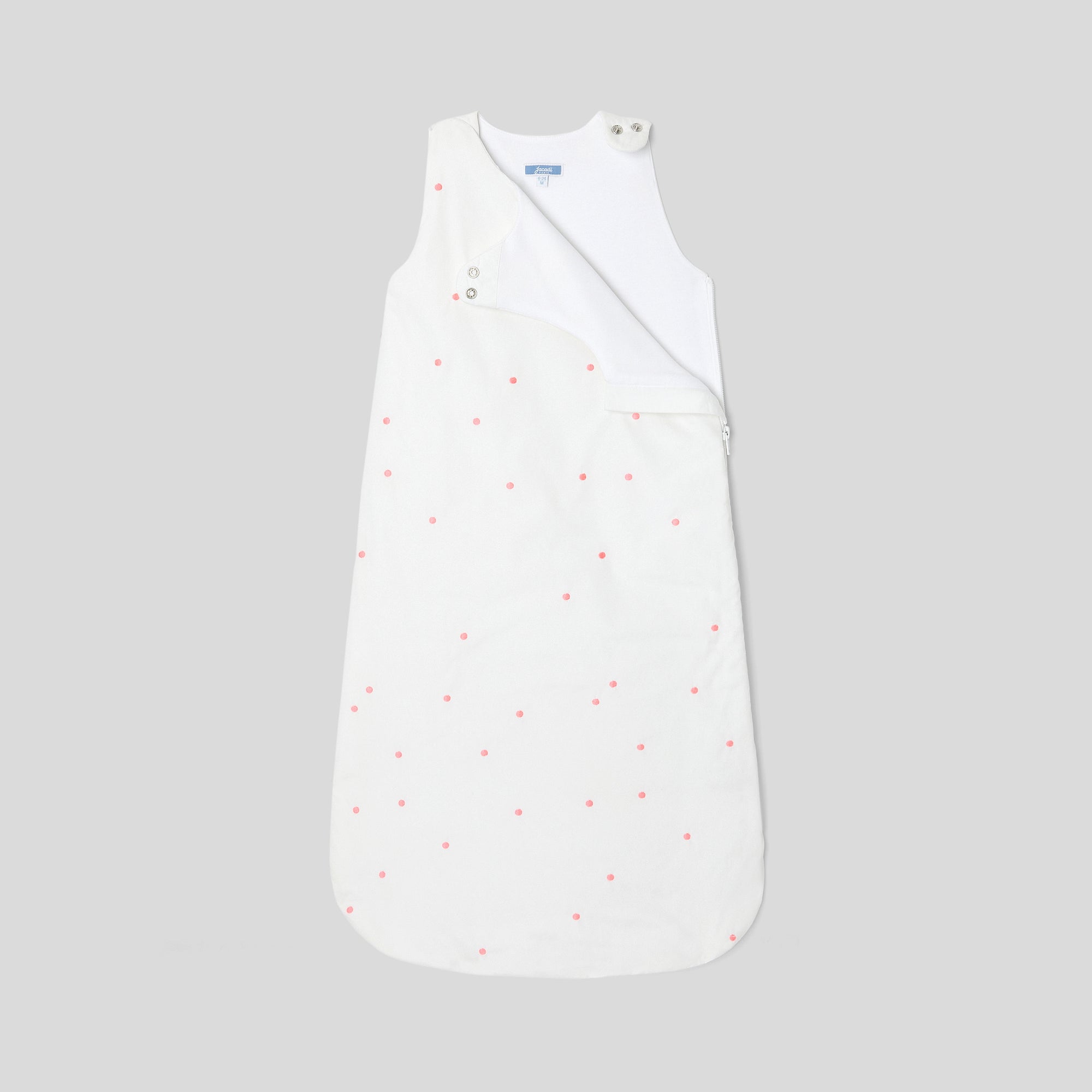272 QTY / BLANC/ROSE PUERICULTURE LINGE DE LIT GIGOTEUSE 6-24M BRODEE POIS