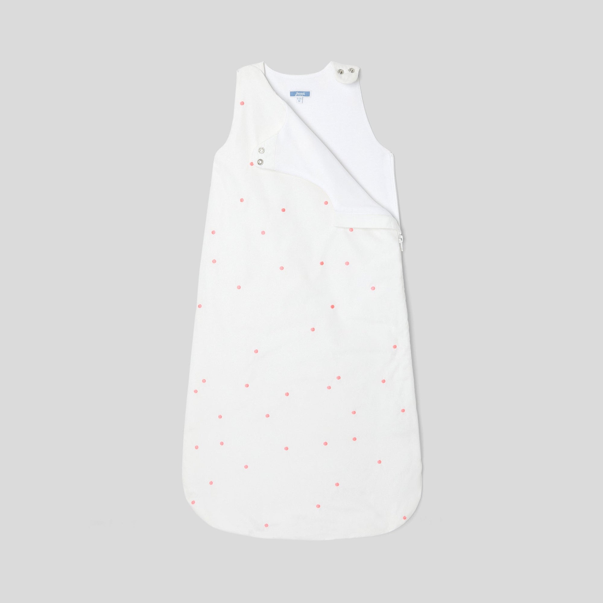 BLANC/ROSE GIGOTEUSE 6-24M BRODEE POIS
