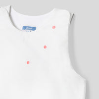272 QTY / BLANC/ROSE PUERICULTURE LINGE DE LIT GIGOTEUSE 6-24M BRODEE POIS