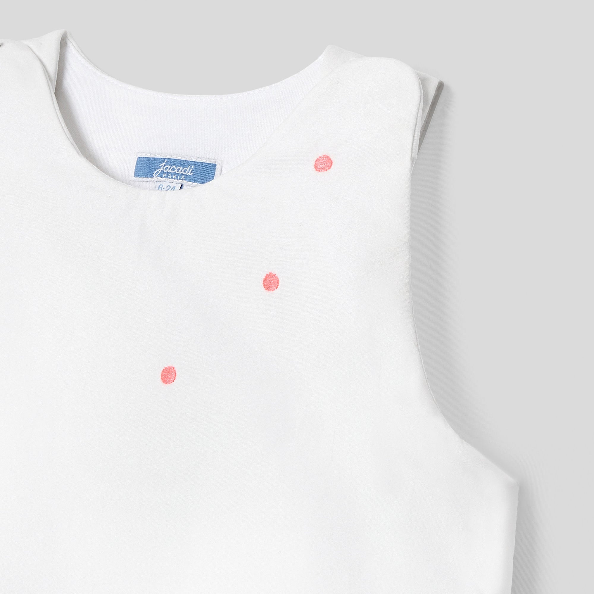 272 QTY / BLANC/ROSE PUERICULTURE LINGE DE LIT GIGOTEUSE 6-24M BRODEE POIS