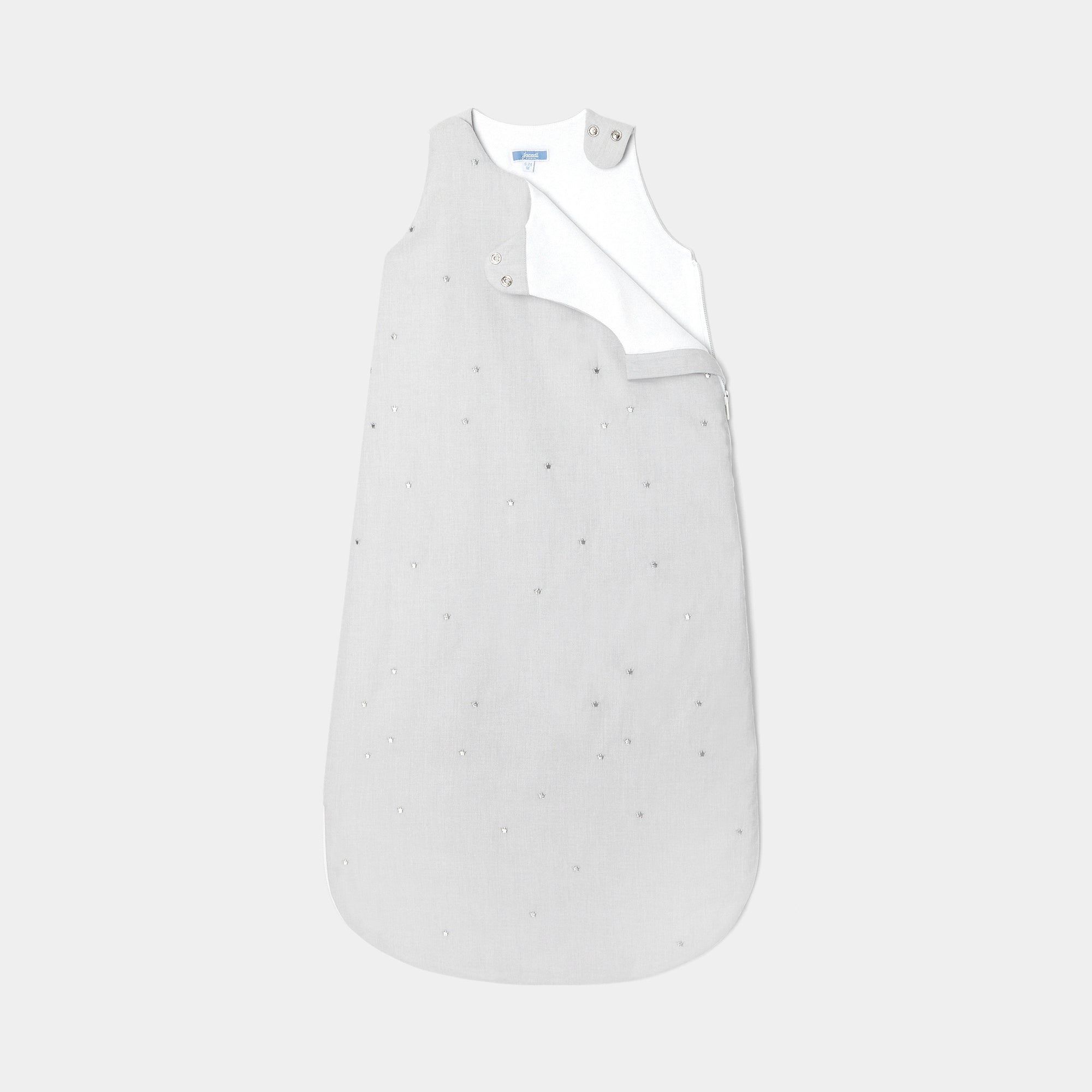 17 QTY / GRIS CLAIR PUERICULTURE LINGE DE LIT GIGOTEUSE COURONNES 6-24M PETITE BALADE