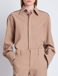 Chemise Maya en laine - Khaki mélangé