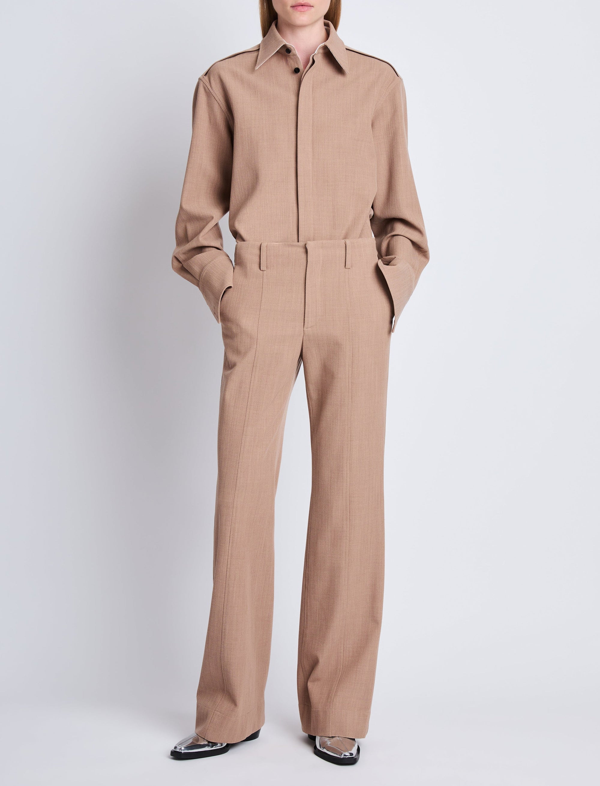 Chemise Maya en laine - Khaki mélangé