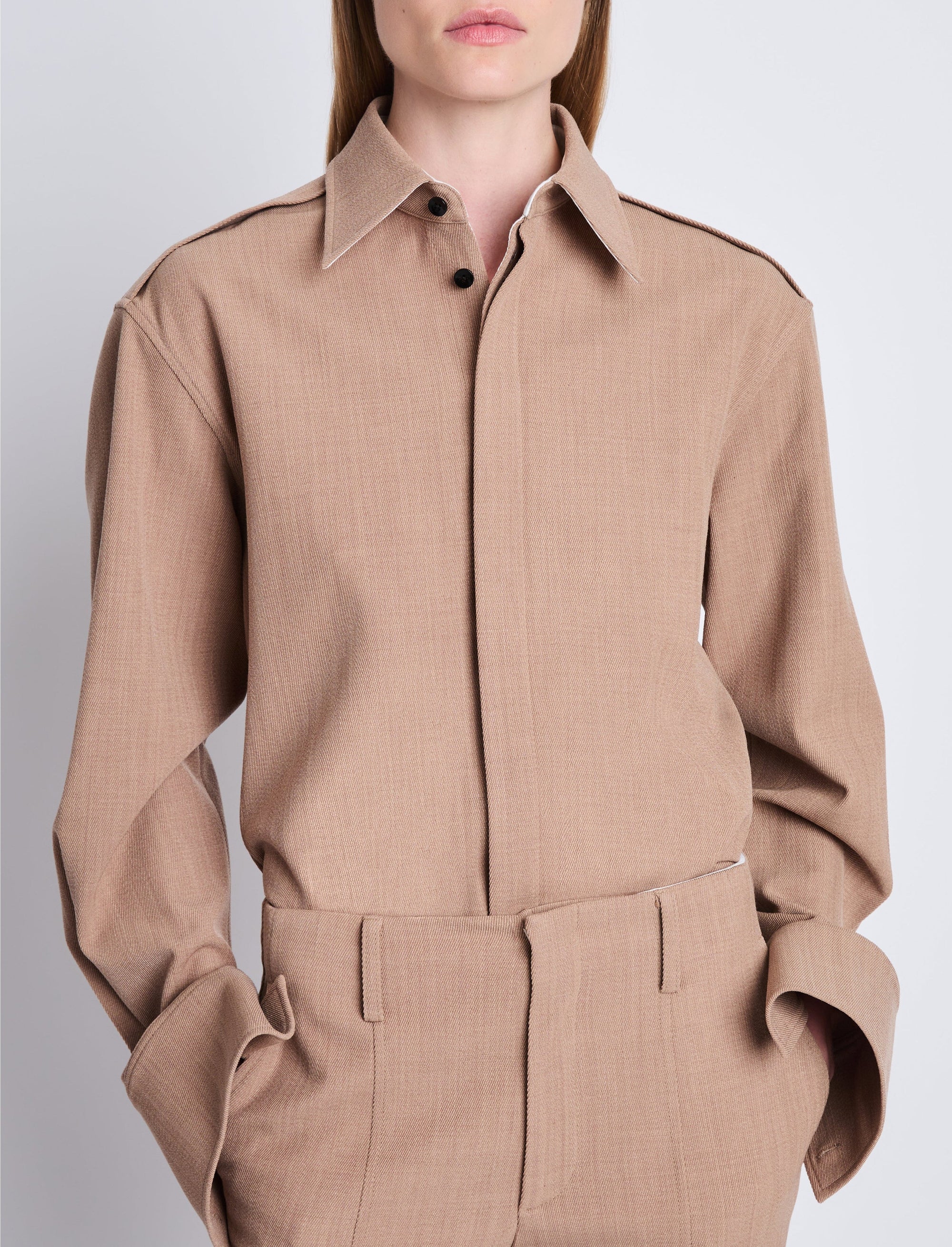 Chemise Maya en laine - Khaki mélangé