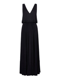 Robe longue Lynda à col V - Black