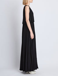 Robe longue Lynda à col V - Black
