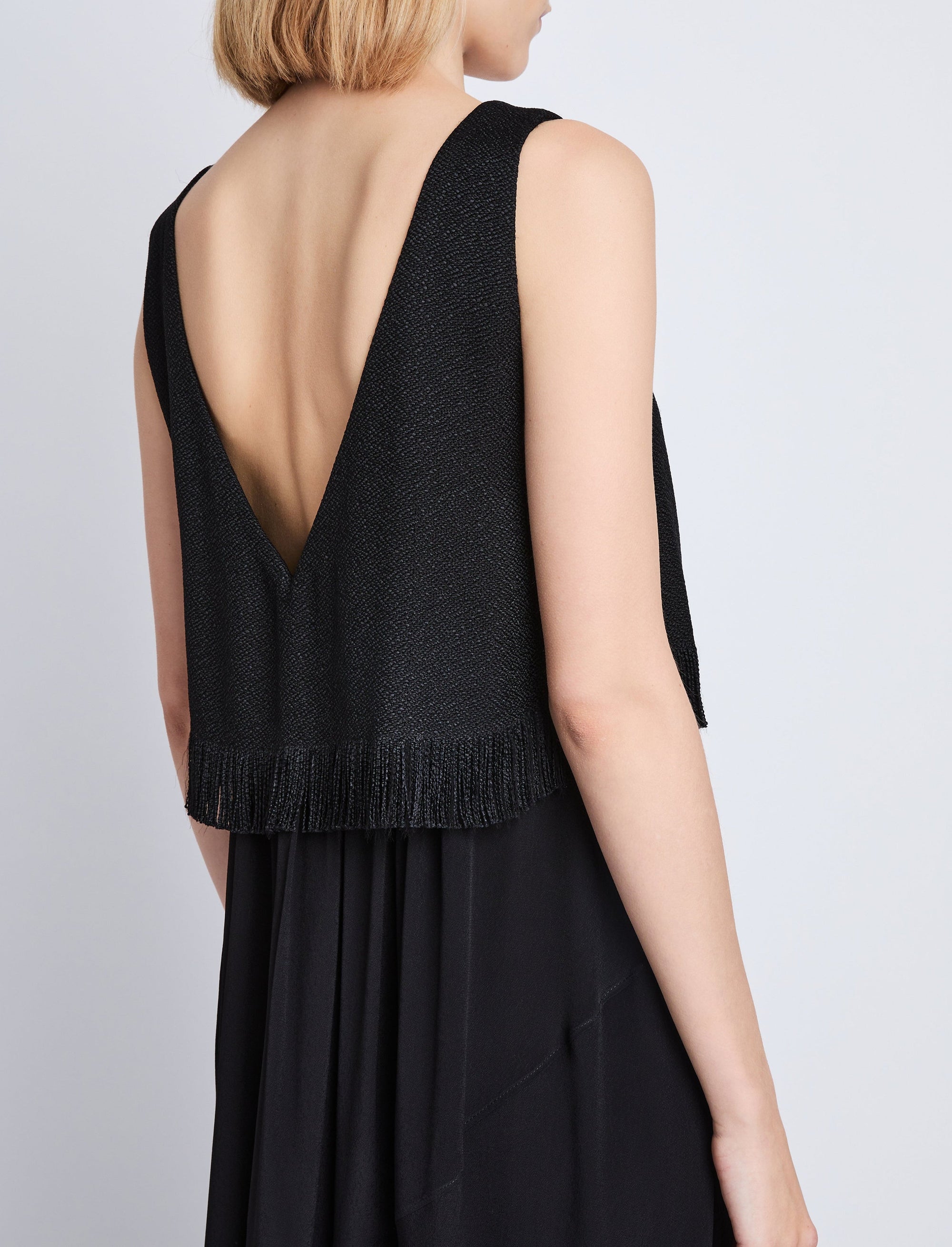 Robe longue Lynda à col V - Black
