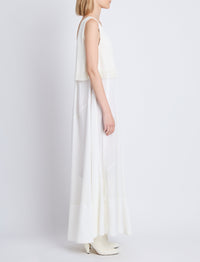 Robe longue Lynda à col V - Off White