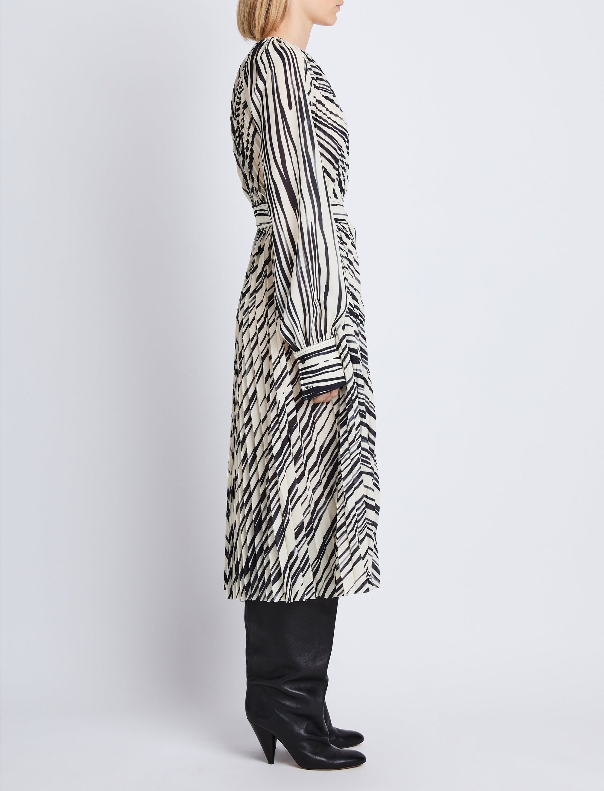 Robe midi Carol ceinturée - Ecru Multicolor