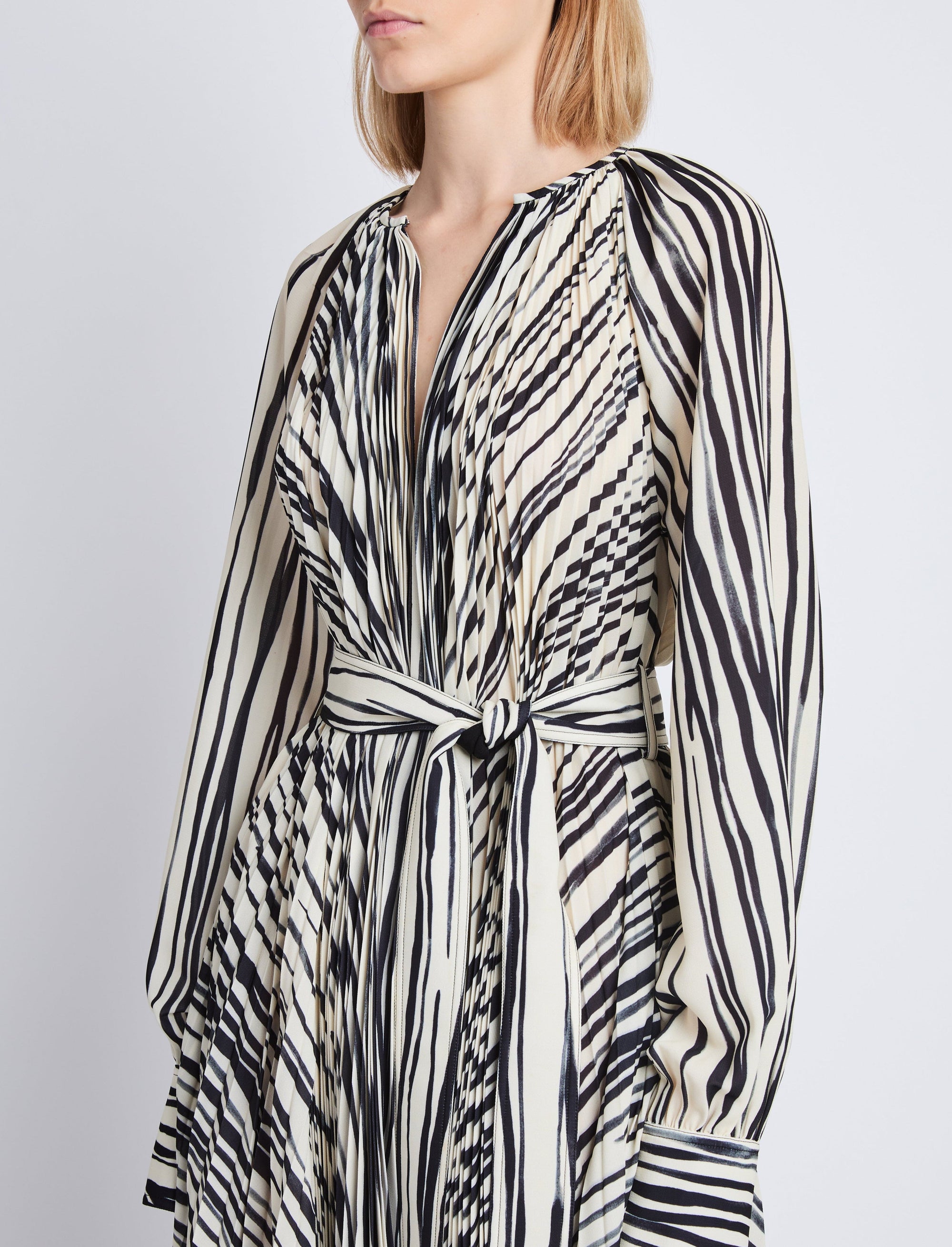 Robe midi Carol ceinturée - Ecru Multicolor