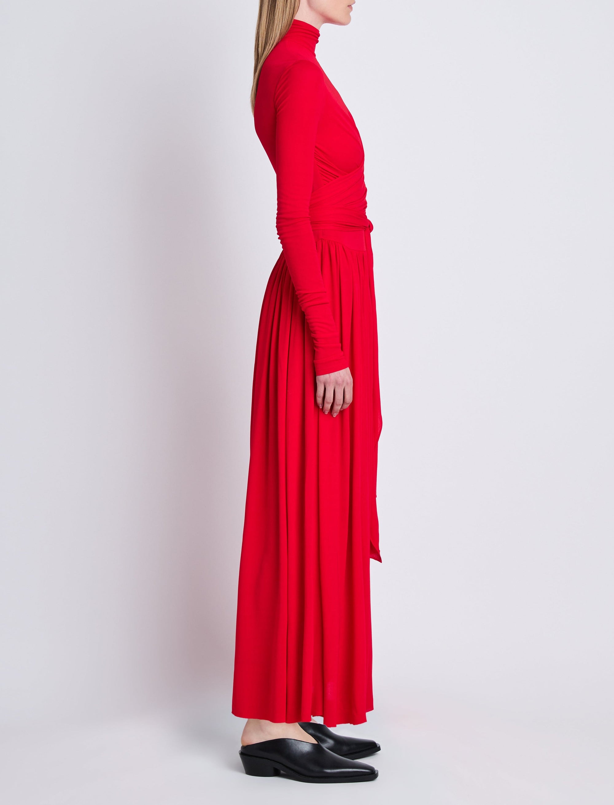 Robe longue Meret nouée à la taille - Red