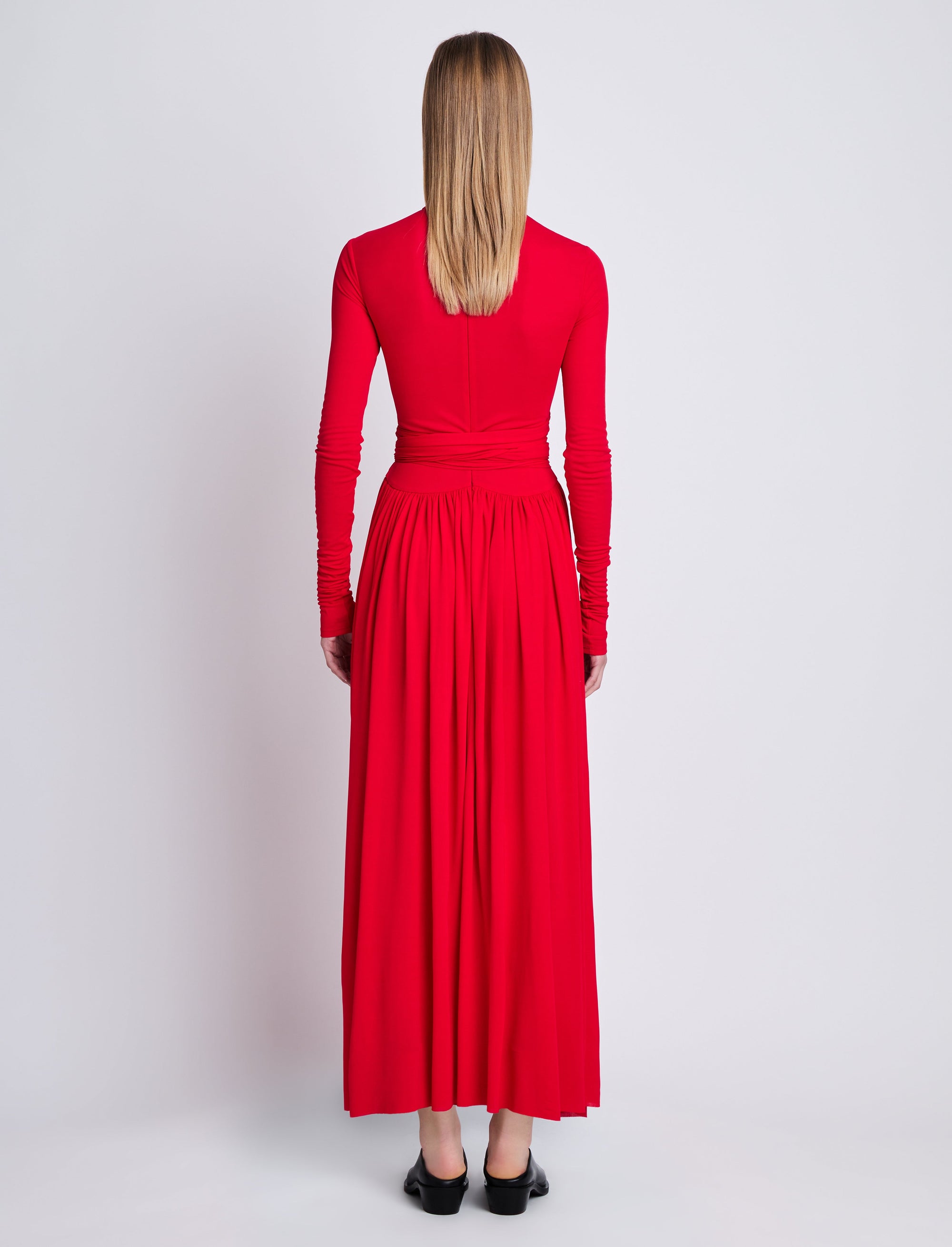 Robe longue Meret nouée à la taille - Red
