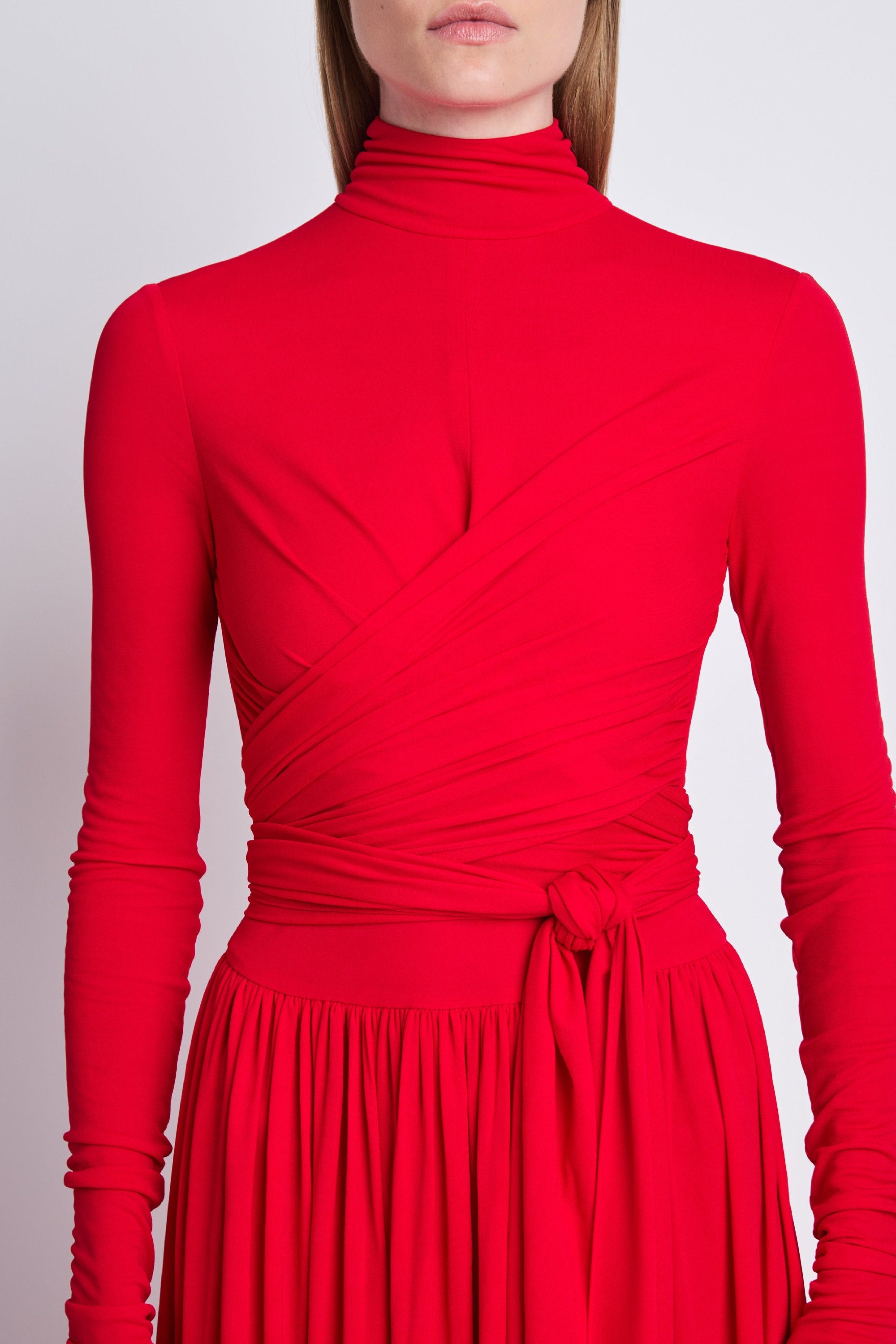 Robe longue Meret nouée à la taille - Red