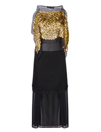 Robe Zaha en soie - Black Multicolor