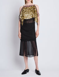 Robe Zaha en soie - Black Multicolor