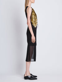 Robe Zaha en soie - Black Multicolor