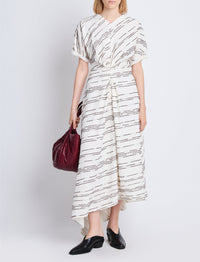 Robe Vivienne asymétrique - White Multicolor