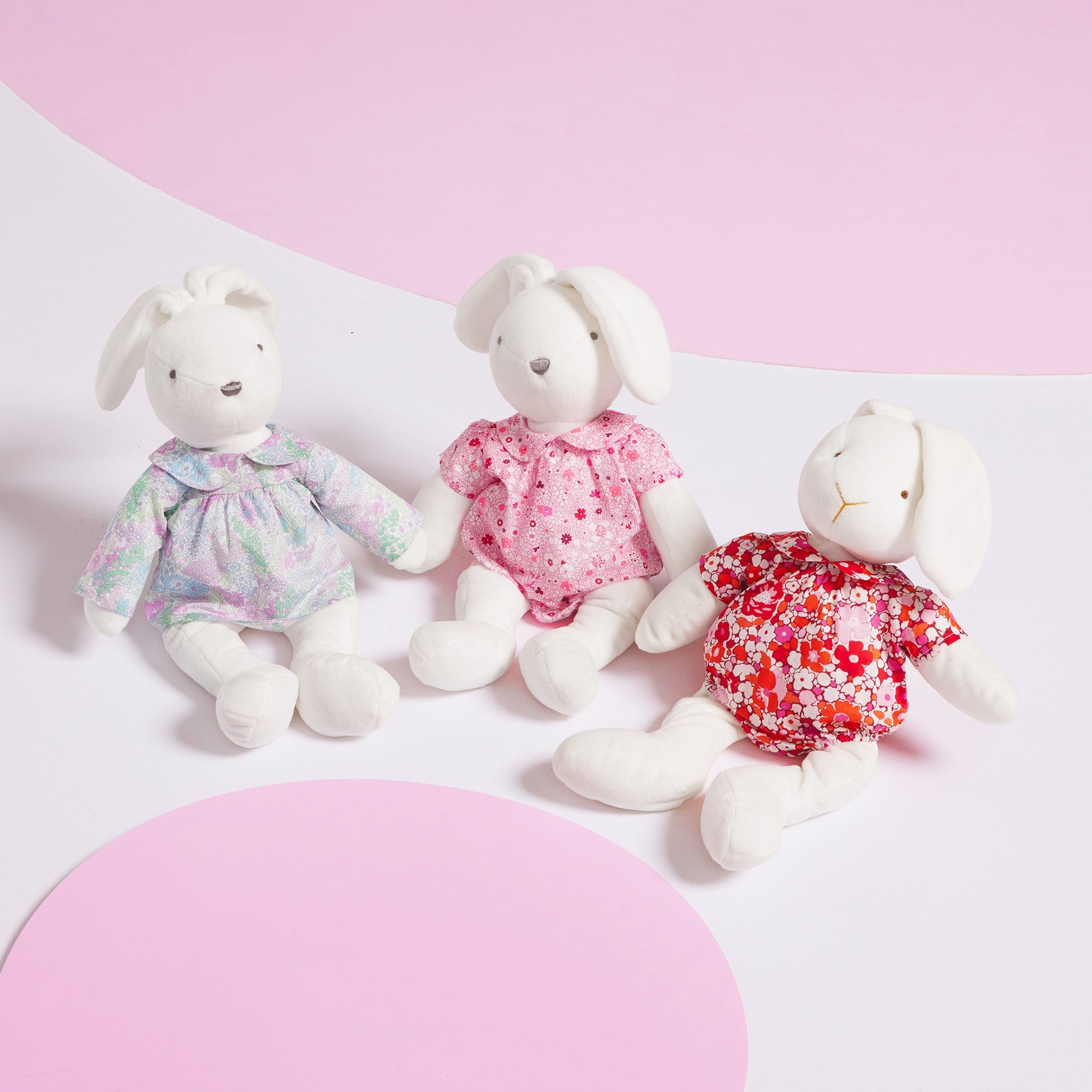 1 QTY / BLANC/MULTICO PUERICULTURE JOUETS BLOUSE LIBERTY PETITE FLEUR LAPIN MM
