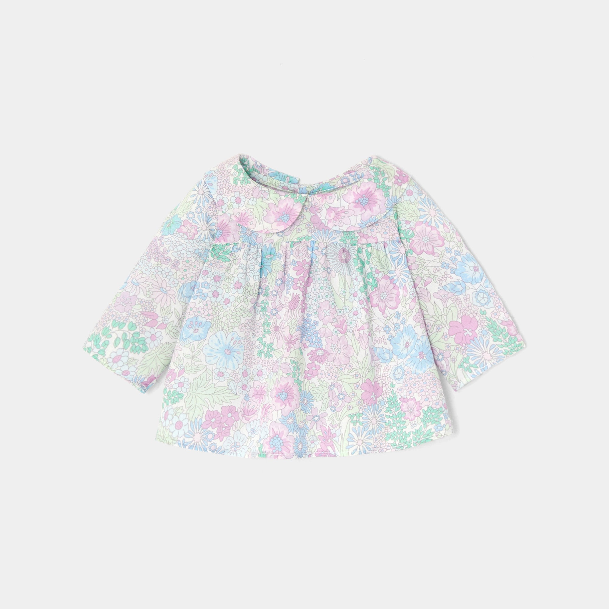 1 QTY / BLANC/MULTICO PUERICULTURE JOUETS BLOUSE LIBERTY PETITE FLEUR LAPIN MM