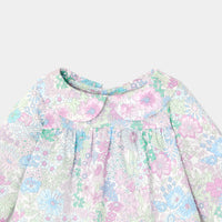 1 QTY / BLANC/MULTICO PUERICULTURE JOUETS BLOUSE LIBERTY PETITE FLEUR LAPIN MM