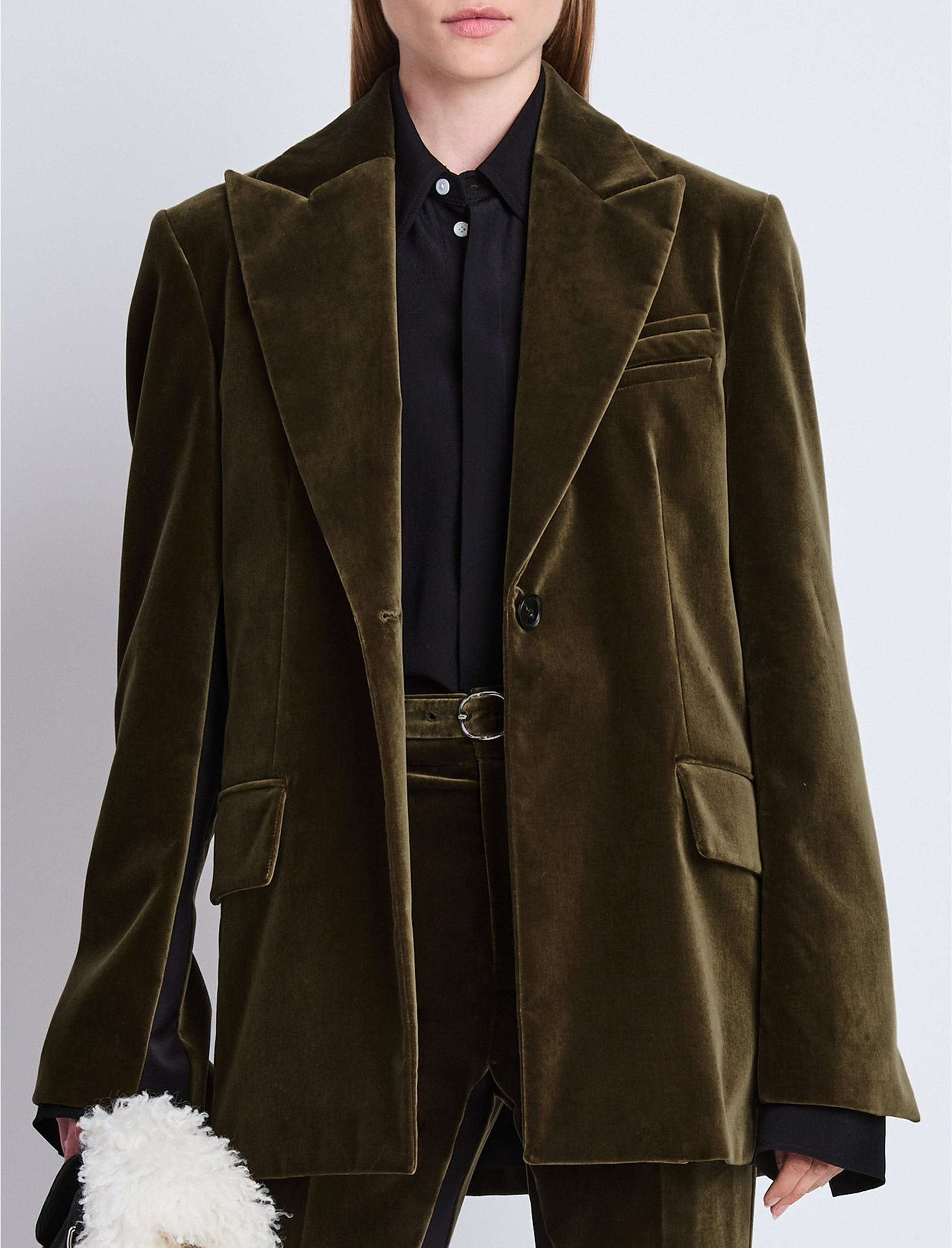 Veste Nico en velours - Olive