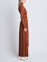 Robe longue Meret nouée à la taille - Tobacco