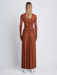 Robe longue Meret nouée à la taille - Tobacco