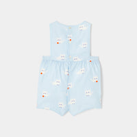 939 QTY / BLEU/MULTICO PAP COMBINAISON/ BLOOMER CAPUCIN