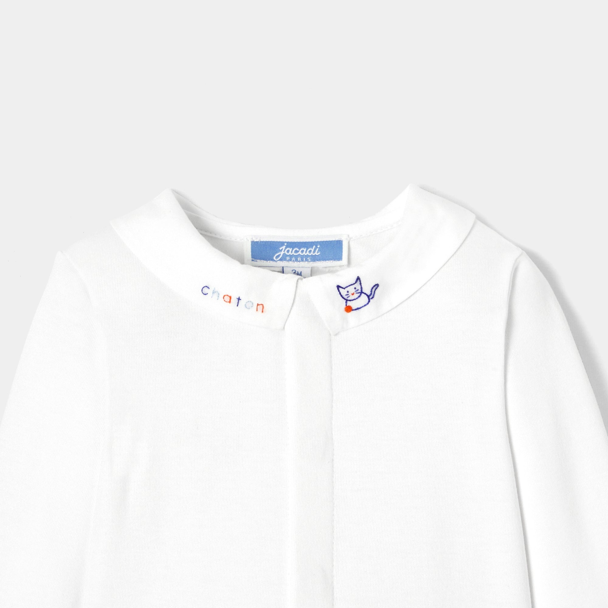 1 QTY / BLANC JACADI PAP BODY DE DESSUS CHATON