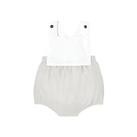 1 QTY / BLANC/GRIS PAP COMBINAISON/ BLOOMER CHATEAU