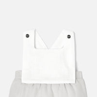 1 QTY / BLANC/GRIS PAP COMBINAISON/ BLOOMER CHATEAU