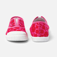 3 QTY / ROSE/ROUGE CHAUSSURES TOILE DIAMANT
