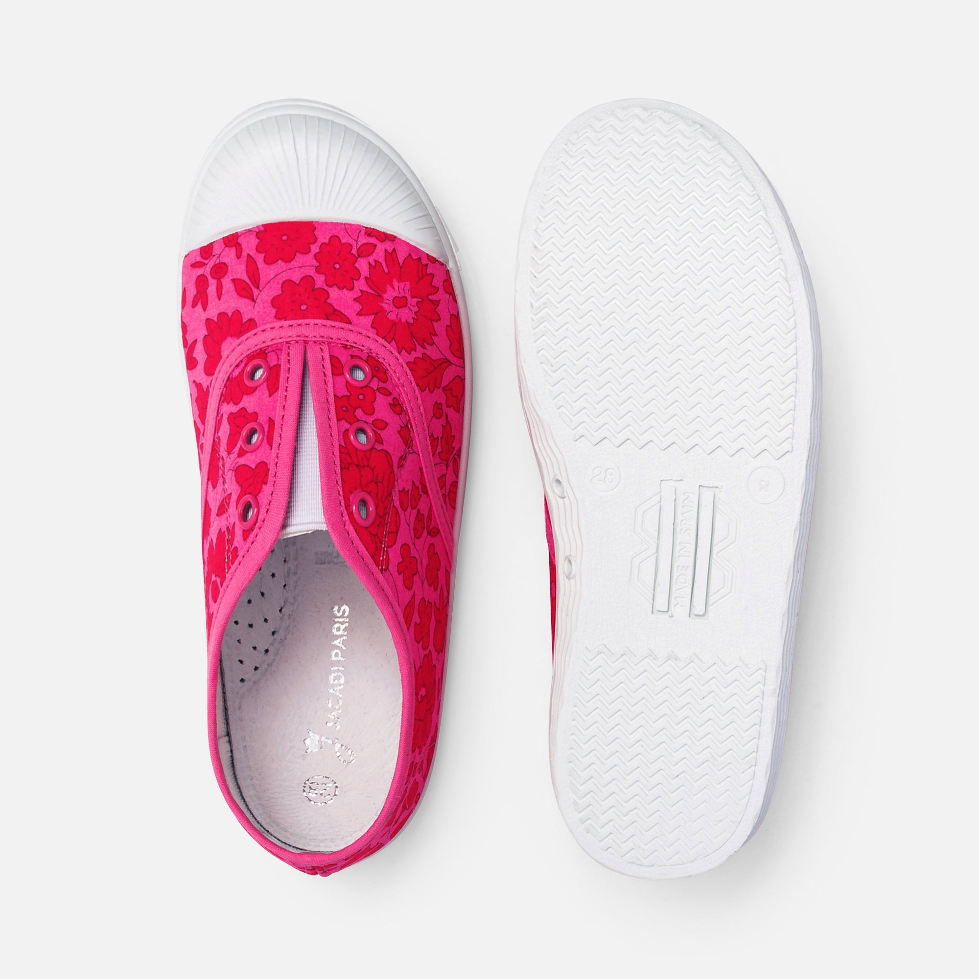 3 QTY / ROSE/ROUGE CHAUSSURES TOILE DIAMANT