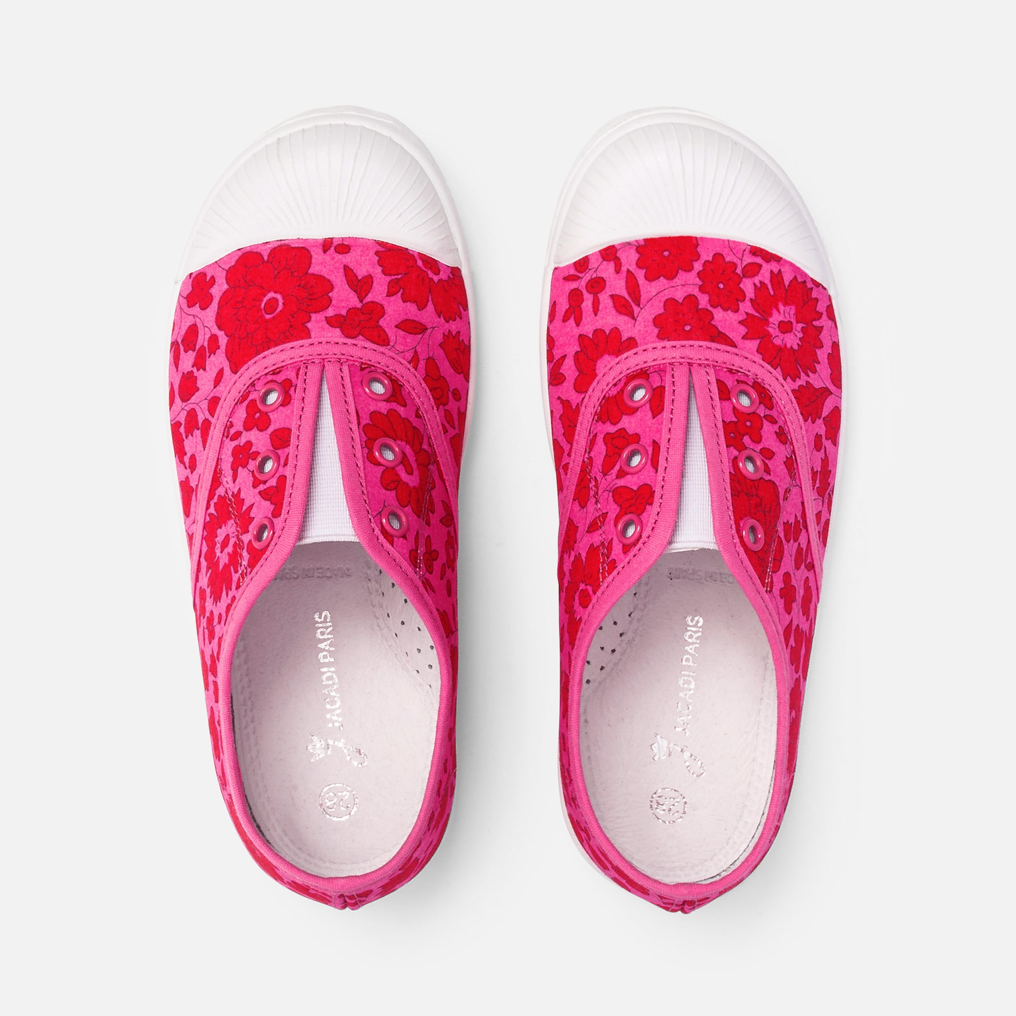 3 QTY / ROSE/ROUGE CHAUSSURES TOILE DIAMANT