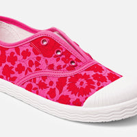 3 QTY / ROSE/ROUGE CHAUSSURES TOILE DIAMANT