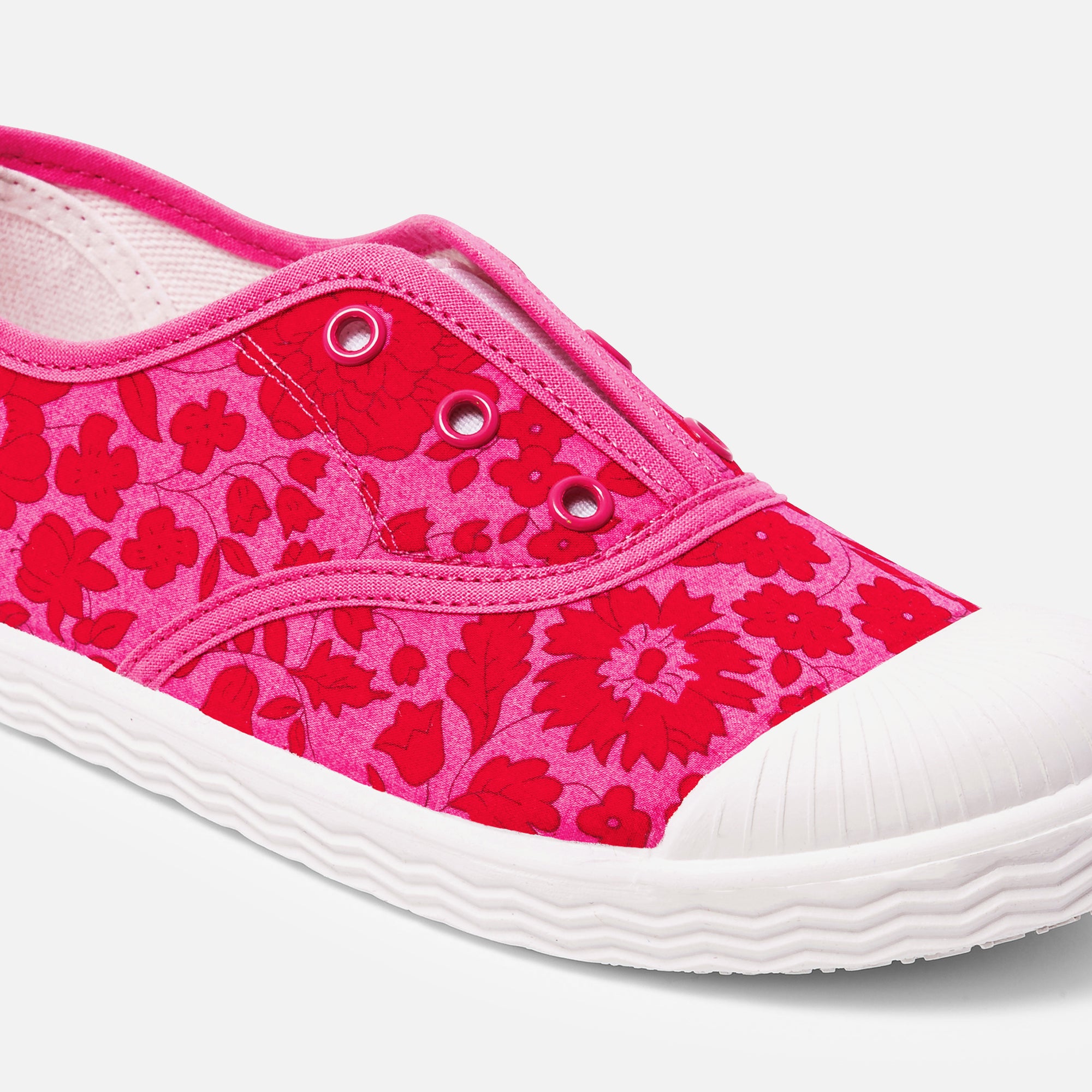 3 QTY / ROSE/ROUGE CHAUSSURES TOILE DIAMANT