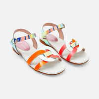 64 QTY / ROSE/MULTICO CHAUSSURES CUIR ANAIS