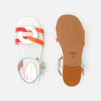64 QTY / ROSE/MULTICO CHAUSSURES CUIR ANAIS