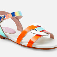 64 QTY / ROSE/MULTICO CHAUSSURES CUIR ANAIS