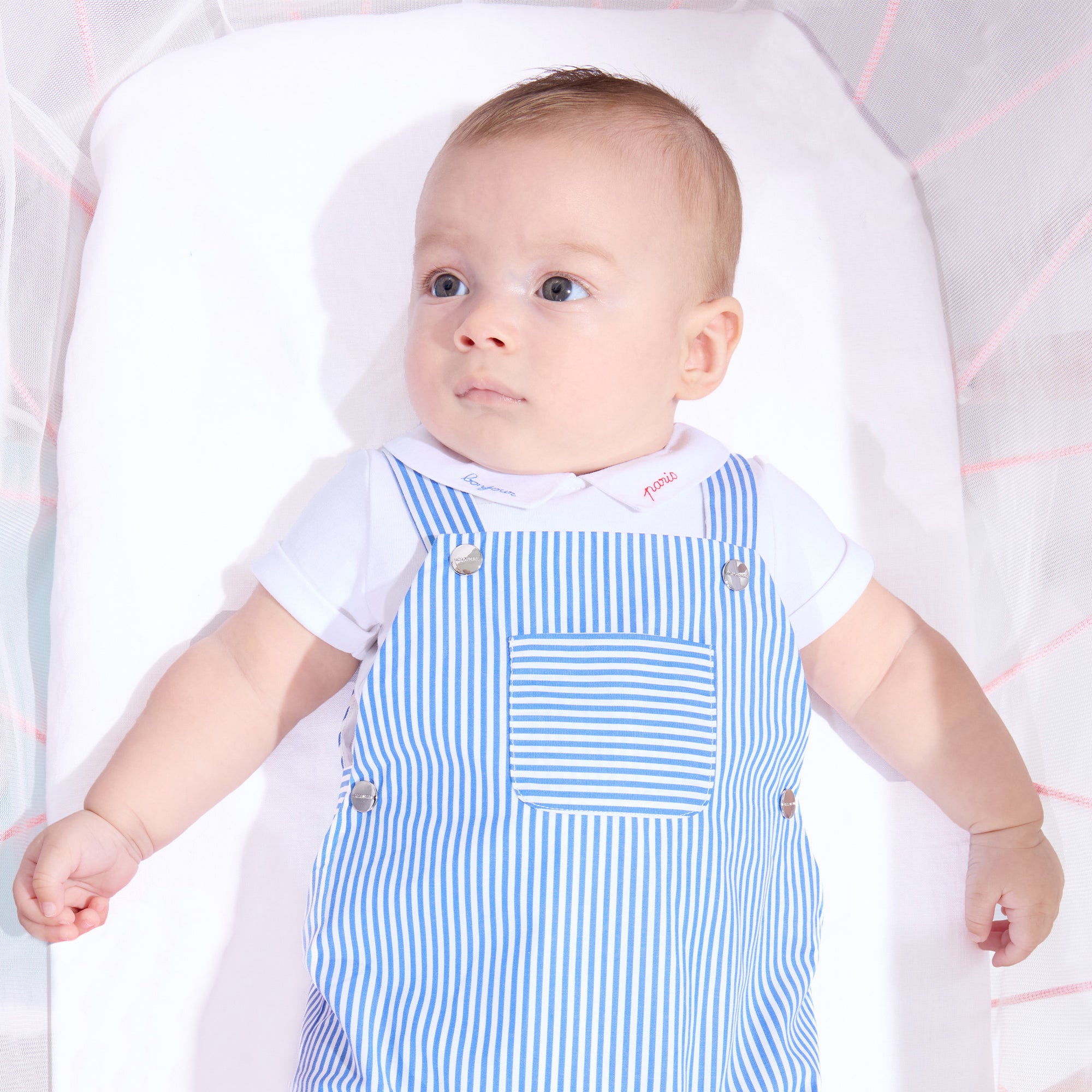 1 QTY / BLEU/BLANC PAP SALOPETTE CAROLIN