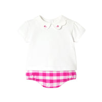 142 QTY / BLANC/ROSE PAP ENSEMBLE CYLIA
