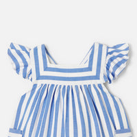 539 QTY / BLEU/BLANC PAP COMBINAISON/ BLOOMER COURTINE