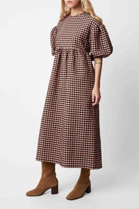 Robe longue Tams à carreaux - Poudre