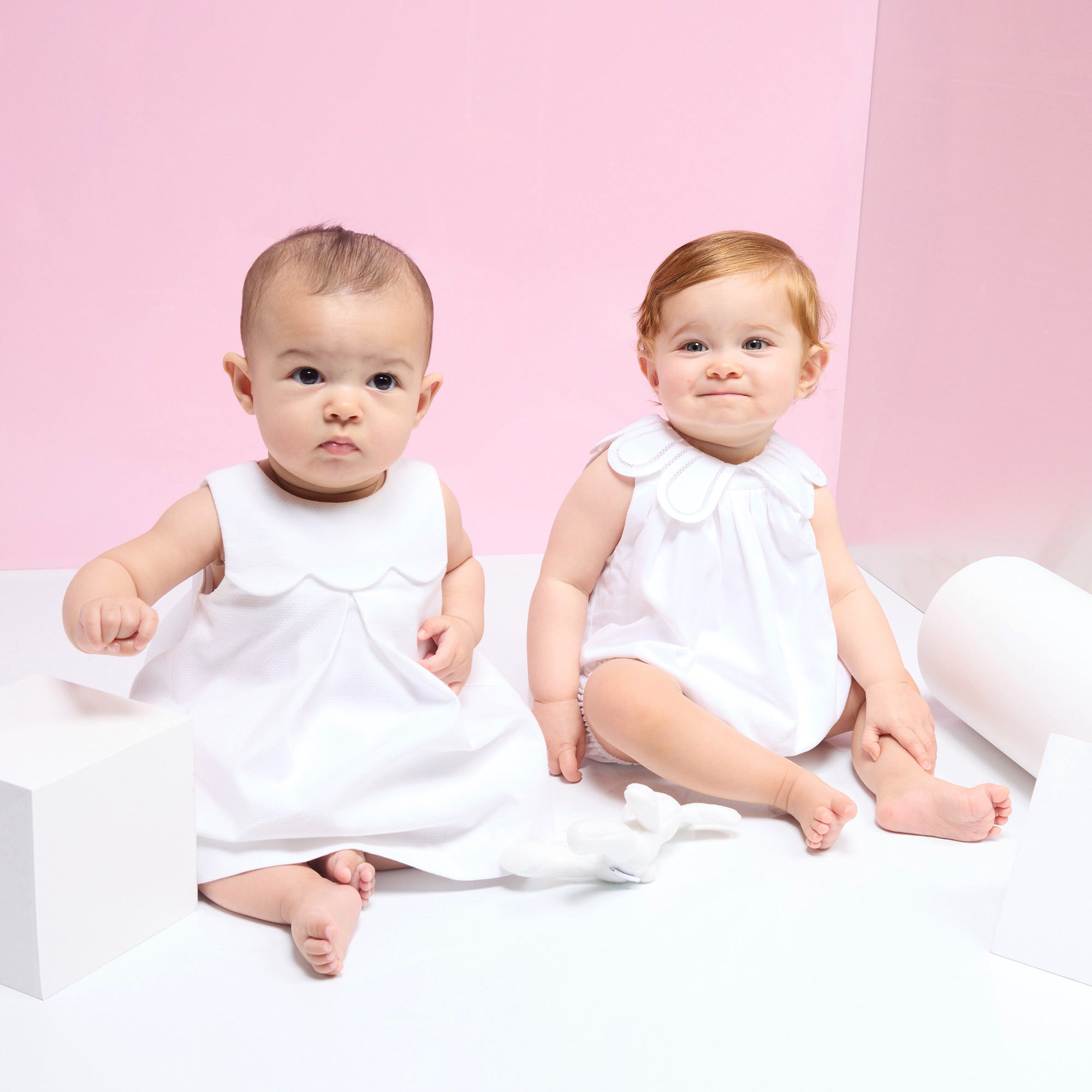 3 QTY / BLANC JACADI PAP ROBE CORAIL
