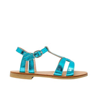2 QTY / BLEU TURQUOISE CHAUSSURES CUIR ANNE