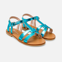 2 QTY / BLEU TURQUOISE CHAUSSURES CUIR ANNE